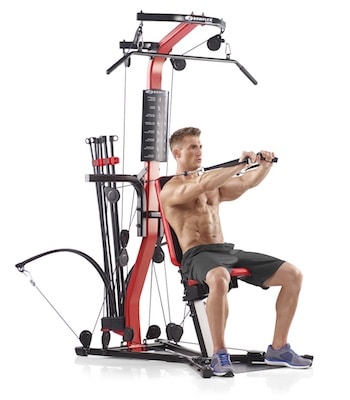 The bowflex pr3000 uses flexible polymer rods to create resistance