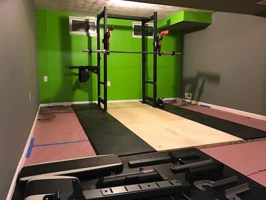 Build a plywood platform for your R-3 power rack if you're uncomfortable with drilling into your floors