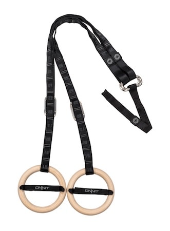 Onnit's suspension rings are a great mix between gymnastics rings and suspension trainer, and have the strengths of both