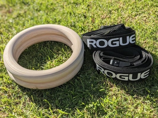 Rogue Wood Gymnastic rings on grass