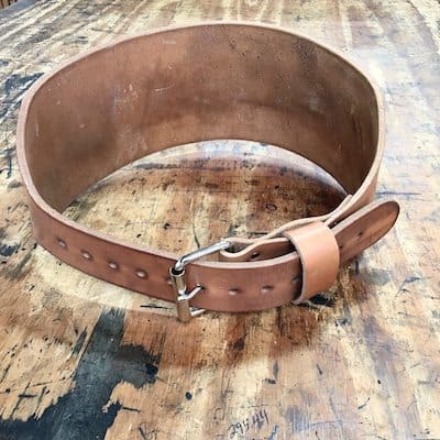 View of Pioneer's top quality leather weight lifting belt