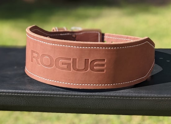 Product card of Rogue's best weightlifting belt: the Oly Ohio leather belt