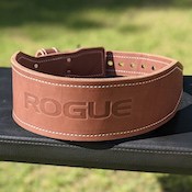 Rogue Oly Ohio leather weight lifting belt in outdoor setting