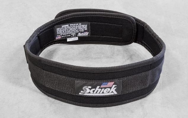 Top view of black schiek 2004 nylon gym belt