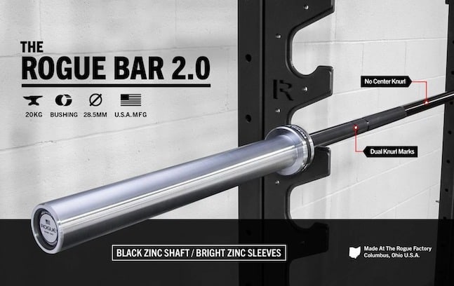 The Rogue bar 2.0 is undoubtedly one of the best barbells currently available