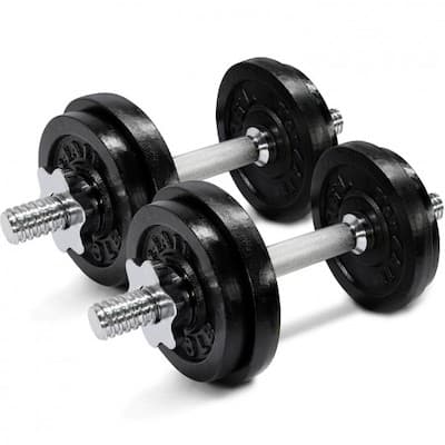 A pair of yes4all cast iron adjustable dumbbells are great for upper body workouts