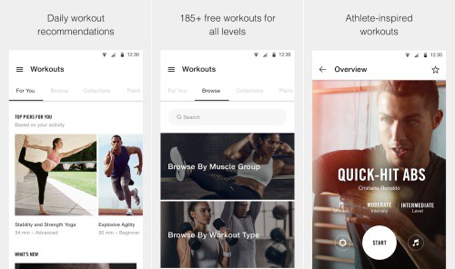 The Nike+ training club app is the top rated amongst the 11 best fitness apps