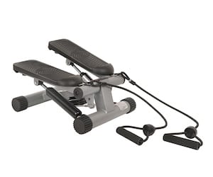 Black and grey sunny health fitness stair stepper with resistance bands