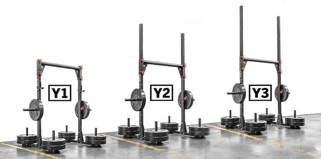 All three black Rogue strongman yokes in a line
