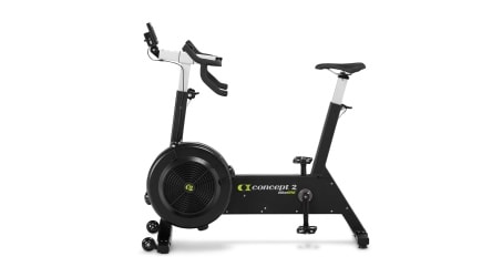 Black concept2 bikeerg upright exercise bike facing to the left