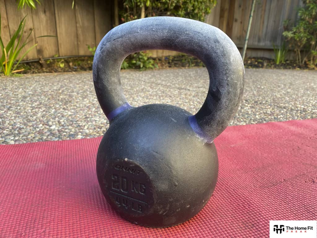 Kettlebell with chalk on the handle