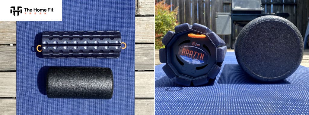 Brazyn foam roller next to a different foam roller