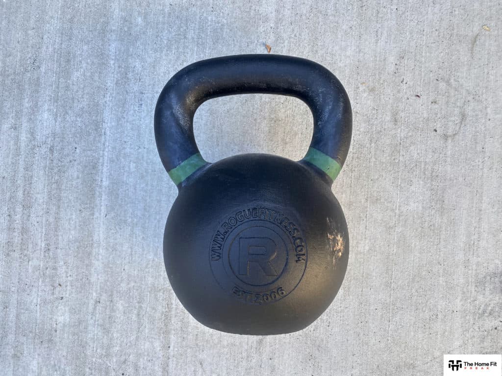 Close-up of a kettlebell on concrete