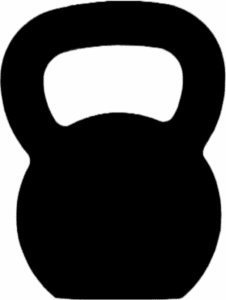 Kettlebell silhouette showing how its handle is askew