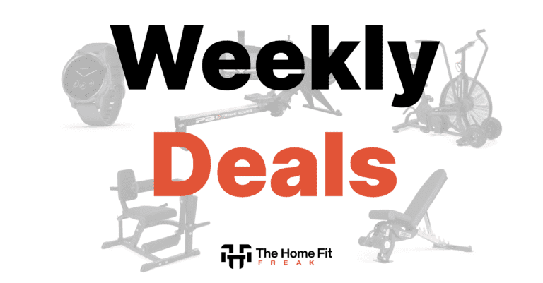 The words "Weekly Deals" on top of various fitness equipment machines