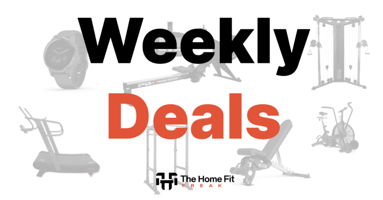 The words "Weekly Deals" on top of various fitness equipment machines